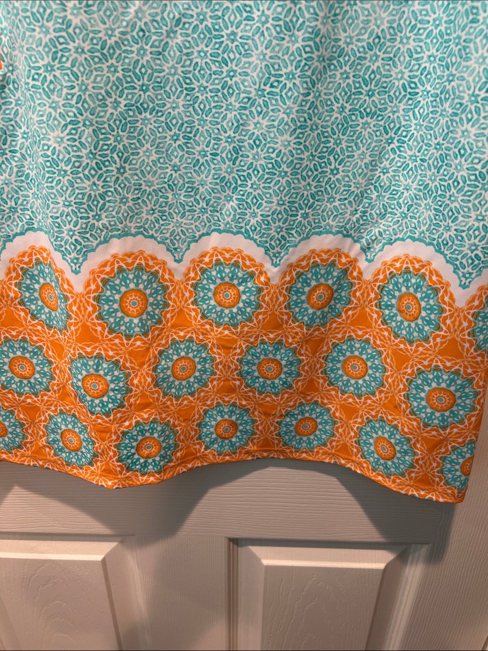 Cabana Life Teal and Orange Geometric Beach Dress - Picture 5 of 9